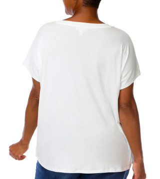Thumbnail 4: Rio & Rein Plus Short Sleeve Star Neckline USA Sequin Tee 