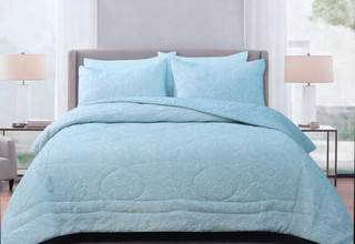 Thumbnail 2: Nicole Miller King 3 Pc Stonewashed Quilt Set 