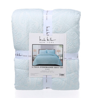 Thumbnail 1: Nicole Miller King 3 Pc Stonewashed Quilt Set 