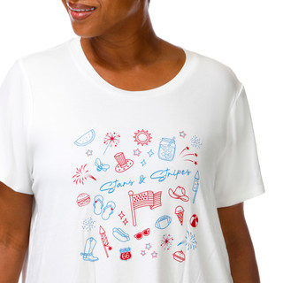 Thumbnail 2: Rio & Rein Plus Short Sleeve Stars & Stripes Icons Tee 