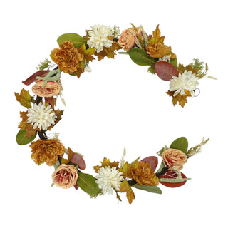 Thumbnail 1: Brighten the Season 6 ft Peony, Cabbage Rose & Ball Mum Garland 