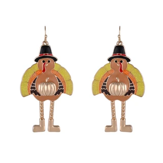 Thumbnail 1: UNCAS Harvest Turkey Drop Earrings 