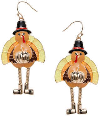 Thumbnail 2: UNCAS Harvest Turkey Drop Earrings 