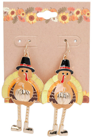 Thumbnail 1: UNCAS Harvest Turkey Drop Earrings 