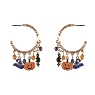 Thumbnail 1: UNCAS Halloween Charm Hoop Earrings 