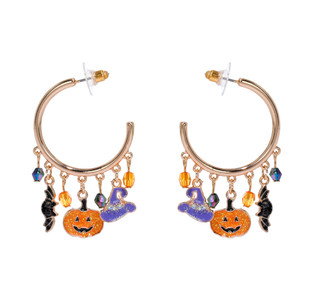 Thumbnail 1: UNCAS Halloween Charm Hoop Earrings 