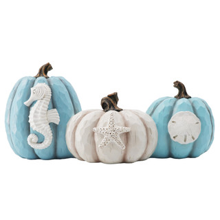 Thumbnail 1: Autumn Gatherings 17" Resin Triple Coastal Pumpkin Tabletop Decor 
