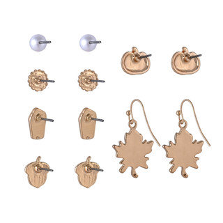 Thumbnail 2: UNCAS 6 Pk Harvest Motif Stud Earrings 