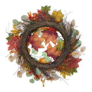 Thumbnail 3: IJK LIMITED-IMPORT 24" Dahlia, Peony & Chrysanthemum Harvest Wreath 