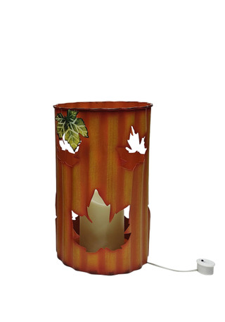 Thumbnail 1: Autumn Gatherings 10" LED Metal Leaf Cutout Lantern 