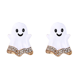 Thumbnail 1: UNCAS Halloween White Ghost Stud Earrings 