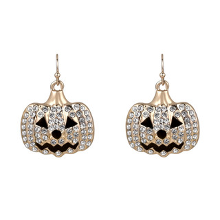 Thumbnail 1: UNCAS Halloween Crystal Pumpkin Drop Earrings 