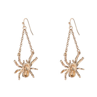 Thumbnail 2: UNCAS Halloween Gold Spider Drop Earrings 