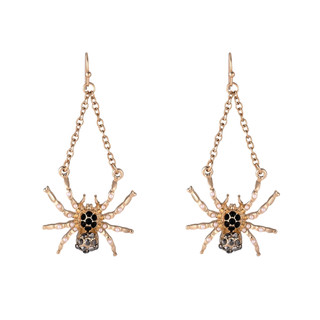 Thumbnail 1: UNCAS Halloween Gold Spider Drop Earrings 