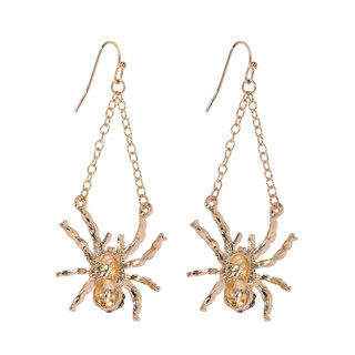 Thumbnail 2: UNCAS Halloween Gold Spider Drop Earrings 