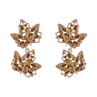 Thumbnail 1: UNCAS Harvest Crystal Leaf Drop Earrings 