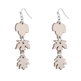Thumbnail 2: UNCAS Harvest 3 Leaf Linear Earrings 