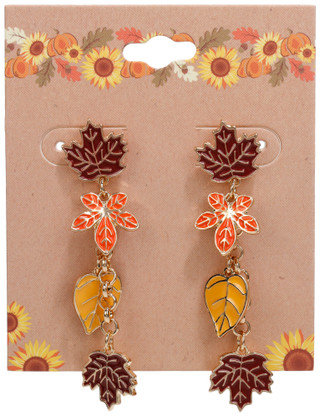 Thumbnail 1: UNCAS Harvest Fall Leaf Drop Earrings 