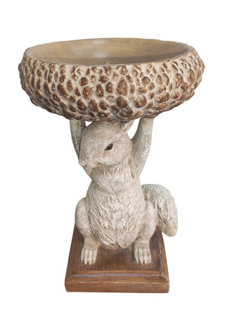 Thumbnail 1: Autumn Gatherings 10" Gold Woodgrain Squirrel Decorative Bowl 