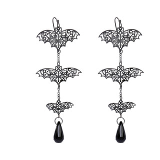 Thumbnail 1: UNCAS Halloween Bat Drop Earrings 