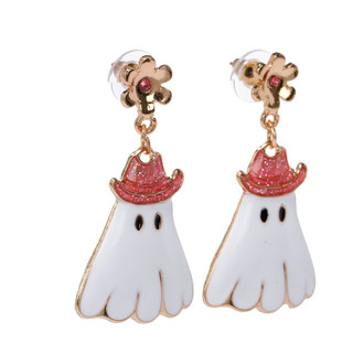 Thumbnail 2: UNCAS Halloween Cowboy Ghost Drop Earrings 
