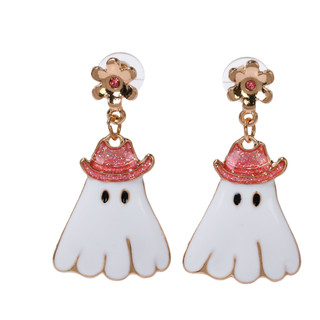 Thumbnail 1: UNCAS Halloween Cowboy Ghost Drop Earrings 
