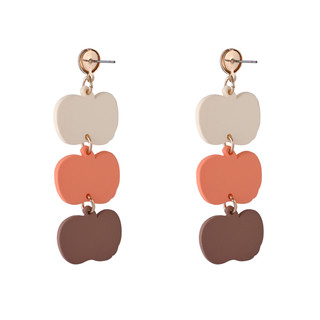Thumbnail 2: UNCAS Harvest Vintage Wood Pumpkin Drop Earrings 