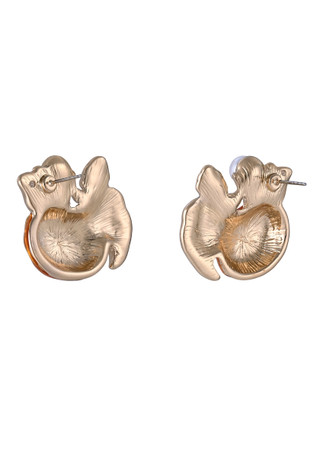 Thumbnail 2: UNCAS Harvest Vintage Pumpkin Pearl Stud Earrings 