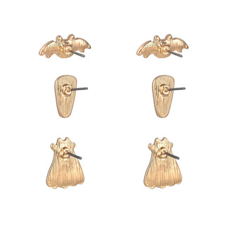 Thumbnail 2: UNCAS Halloween 3P Ghost Candy Bat Earrings Set 