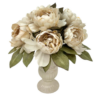 Thumbnail 1: Brighten the Season 14" Peony Floral Arrangement in Decorative Urn 