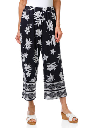 Thumbnail 1: HARPER 241 Petite Palm Print Soft Pants 