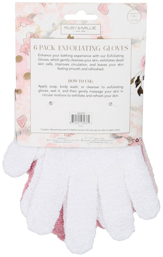 Thumbnail 2: RUBY + MILLIE 6 Pk Exfoliating Gloves Set 