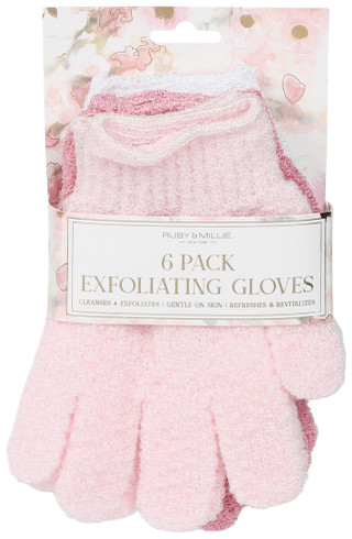 Thumbnail 1: RUBY + MILLIE 6 Pk Exfoliating Gloves Set 