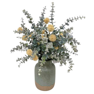 Thumbnail 1: Brighten the Season 18" Eucalyptus & Thistle Floral Arrangement in Pot 