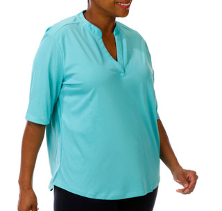 Thumbnail 1: REEL LEGENDS Plus Freeline Split-Neck Elbow Sleeve Top 