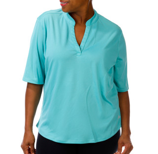 Thumbnail 4: REEL LEGENDS Plus Freeline Split-Neck Elbow Sleeve Top 