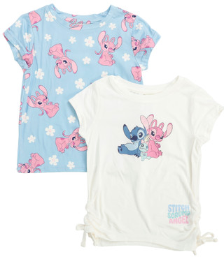 Thumbnail 1: Disney Little Girls 2 Pl Stitch & Angel Tees 