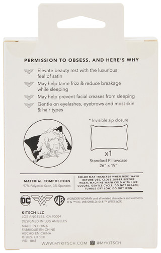 Thumbnail 2: Kitsch Wonder Woman Comic Print Satin Pillowcase 