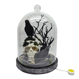 Thumbnail 2: Magical Season  LED Raven Skeleton Cloche 
