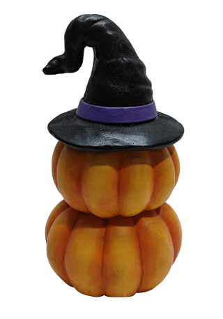 Thumbnail 2: Magical Season 20" MGO Double Stack Pumpkin with Witch Hat 
