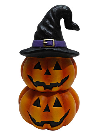 Thumbnail 1: Magical Season 20" MGO Double Stack Pumpkin with Witch Hat 