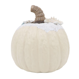 Thumbnail 2: Autumn Gatherings 8" Resin Coastal Shell Pumpkin Tabletop Decor 