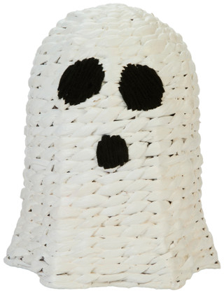 Thumbnail 2: Caribbean Joe 14" White Woven Ghost Halloween Decoration 