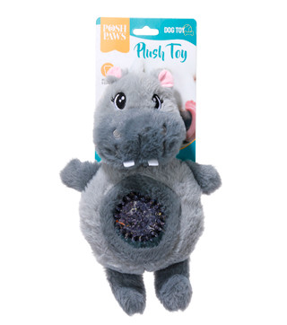 Thumbnail 1: Posh Paws 12 in Plush Hippo w/ Ball Dog Toy 