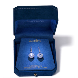 Thumbnail 4: Lumira Lite Silver Plated CZ Round Drop Earrings 