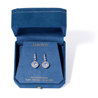 Thumbnail 5: Lumira Lite Silver Plated CZ Round Drop Earrings 