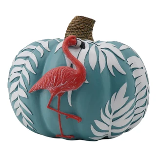 Thumbnail 1: Autumn Gatherings 9" Resin Flamingo Blue Pumpkin Tabletop Decor 