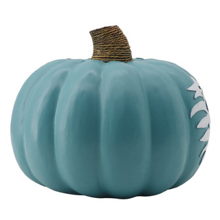 Thumbnail 2: Autumn Gatherings 9" Resin Flamingo Blue Pumpkin Tabletop Decor 