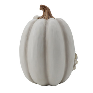Thumbnail 2: Autumn Gatherings 8" Resin White Coastal Pumpkin Tabletop Decor 