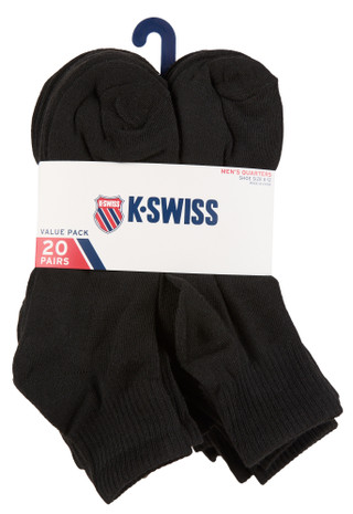 Thumbnail 1: K-Swiss Men's 20 Pk Quarter Crew Socks 
